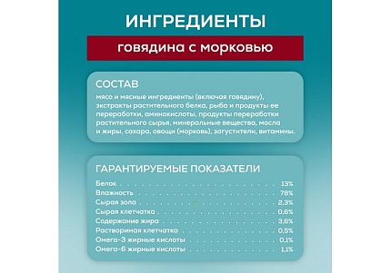 PURINA ONE STERILISED Влажный корм Паучи Пурина УАН для взрослых стерилизованных кошек с говядиной (цена за упаковку) 75г х 26шт