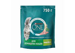 PURINA ONE HOUSECAT Сухой корм Пурина УАН для взрослых кошек при домашнем образе жизни с индейкой 750 г