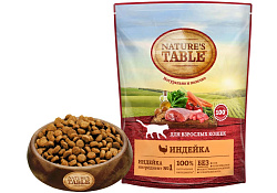 Natures Table Сухой корм Нейчерс Тейбл для взрослых кошек Индейка 650 г