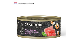 Grandorf Fresh Tuna With Shrimp In Jelly Консервы Грандорф для кошек Филе тунца с креветками в желе (цена за упаковку) 70 г х 6 шт