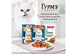 Гурмэ Перл Влажный корм Паучи Пурина Гурмэ Перл Соус Де-люкс для взрослых кошек с лососем (цена за упаковку) 75г х 26шт