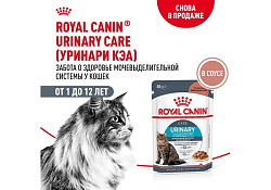 Royal Canin Urinary Care Sause Влажный корм (Консервы-Паучи) Роял Канин Уринари Кэа для кошек Профилактика Мочекаменных болезней в Соусе (цена за упаковку) 85г х 28шт