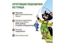Ферма кота Федора Лакомство для кошек и котят хрустящие подушечки из тунца 40 г