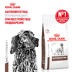 Royal Canin Gastrointestinal Корм сухой полнорационный диетический для взрослых собак при расстройствах пищеварения. Ветеринарная диета. 2 кг.