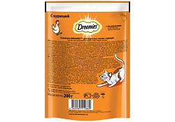 Dreamies Лакомство Дримис для кошек Подушечки с Курицей 200 г