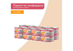 Мнямс Delicatesse Влажный корм Консервы для кошек Паштет по-оксфордски Индейка с тыквой (цена за упаковку) 100г х 16шт