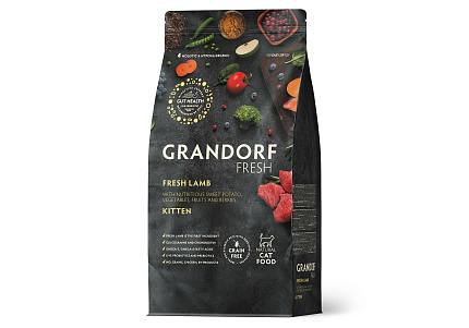 Grandorf Fresh Kitten Lamb & Sweet Potato Сухой Беззерновой корм Грандорф для Котят Ягненок батат 400 г
