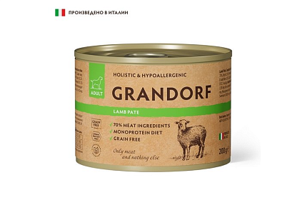 Grandorf Dog Lamb Pate Консервы Грандорф для собак Паштет из ягненка (цена за упаковку) 200 г х 6 шт