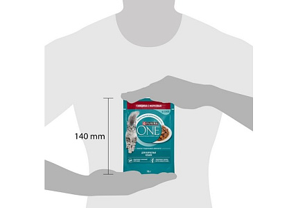 PURINA ONE ADULT Влажный корм Паучи Пурина УАН для взрослых кошек с говядиной (цена за упаковку) 75г х 26шт
