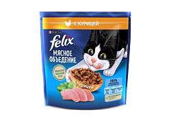 FELIX МЯСНОЕ ОБЪЕДЕНИЕ Сухой корм Пурина Феликс Мясное объедение для взрослых кошек с курицей 1,3 кг