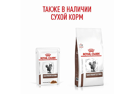 Royal Canin Gastrointestinal Ветеринарный влажный корм (Консервы-Паучи) Роял Канин Гастроинтестинал для кошек Нарушения пищеварения (цена за упаковку) 85г х 28шт