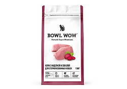 BOWL WOW Сухой корм Боул Вау для Стерилизованных кошек с Индейкой и свеклой 1,5 кг