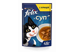 FELIX СУП Влажный корм Паучи Пурина Феликс Суп для взрослых кошек с курицей (цена за упаковку) 48г х 36шт