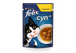 FELIX СУП Влажный корм Паучи Пурина Феликс Суп для взрослых кошек с курицей (цена за упаковку) 48г х 36шт