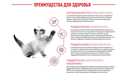 Royal Canin Kitten Корм сухой сбалансированный для котят в период второй фазы роста до 12 месяцев, 10 кг