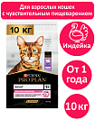 Сухой корм Pro Plan Delicate для кошек при чувствительном пищеварении с индейкой 10 кг