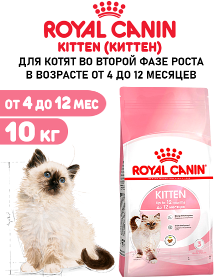 Сухой корм Royal Canin Kitten для котят до 12 месяцев 10 кг