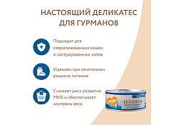 Мнямс Delicatesse Влажный корм Консервы для Cтерилизованных кошек Паштет по-норвежски Лосось с яблоком (цена за упаковку) 100г х 16шт