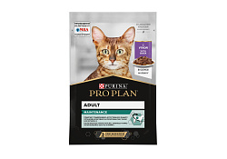 PRO PLAN ADULT Влажный корм Паучи ПРО ПЛАН для взрослых кошек с уткой в соусе (цена за упаковку) 85г х 26шт