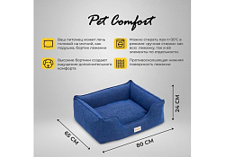 Pet Comfort Alpha Mirandus 38 Лежанка Пет Комфорт для домашних животных Синий M 65х80 см