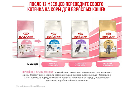 Royal Canin Kitten Корм сухой сбалансированный для котят в период второй фазы роста до 12 месяцев, 10 кг