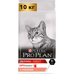 Сухой корм Pro Plan Original Optisenses Adult для взрослых кошек, с высоким содержанием лосося 10 кг