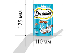 Dreamies Лакомство Дримис для кошек Подушечки с Лососем 60 г