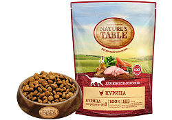 Natures Table Сухой корм Нейчерс Тейбл для взрослых кошек Курица 650 г