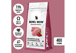 BOWL WOW Сухой корм Боул Вау для Стерилизованных кошек с Индейкой и свеклой 400 г