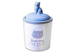 Mr.Kranch Hug Your Cat Бокс керамический для хранения корма для кошек Бело-Серый 1650 мл