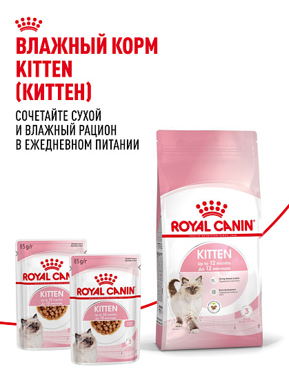 Royal Canin Kitten Корм сухой сбалансированный для котят в период второй фазы роста до 12 месяцев, 2 кг
