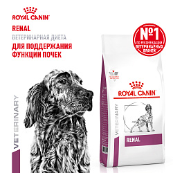 Royal Canin Renal Корм сухой полнорационный диетический для взрослых собак для поддержания функции почек. Ветеринарная диет, 2 кг.